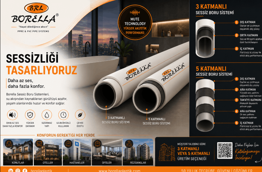3 Katmanlı ve 5 Katmanlı Sessiz Boru Sistemleri: Projeye Uygun Akustik Tesisat Nasıl Seçilir?