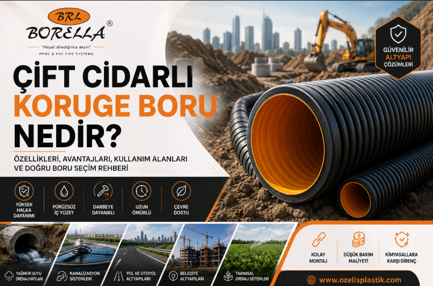 Çift Cidarlı Koruge Boru Nedir? Özellikleri, Avantajları, Kullanım Alanları ve Doğru Boru Seçim Rehberi