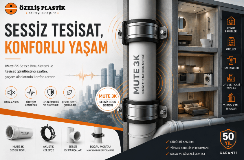 Mute 3K Sessiz Boru Sistemi Nedir? Bina Tesisatında Gürültüyü Azaltma Rehberi